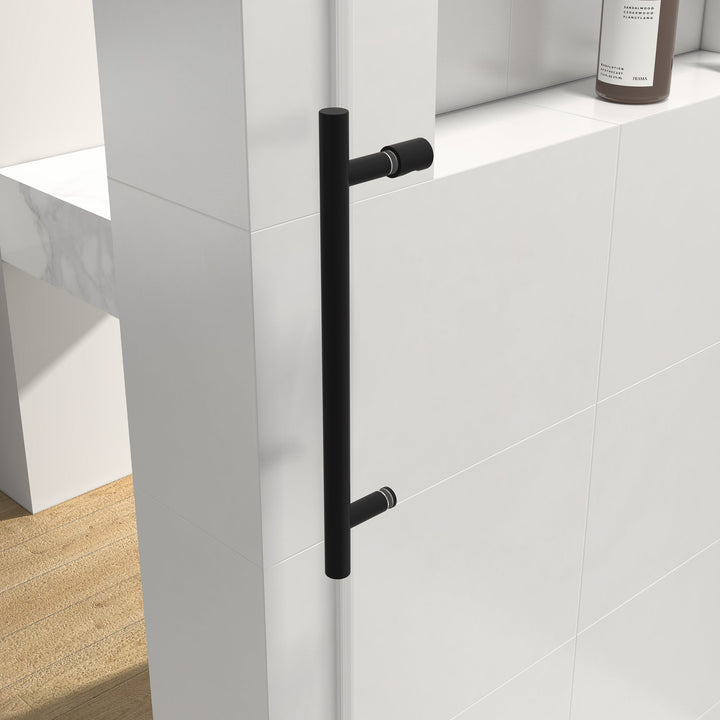 60-in W x 76-in H Frameless Sliding Standard Bathtub Door (Tempered Glass)