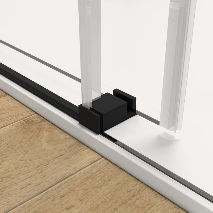 60-in W x 76-in H Frameless Sliding Standard Bathtub Door (Tempered Glass)