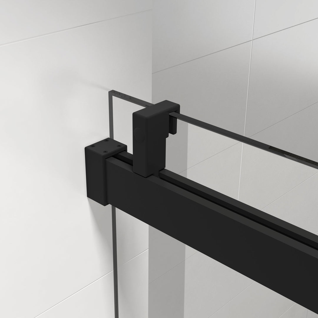 72 in W. x 76 in H. Single Sliding Shower Door with Soft-Closing Barn Door Sliding with 3/8 in Clear Tempered Glass