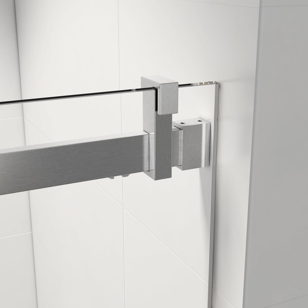 60 in. W x 76 in. H. Frame Less Single Inline Shower Door