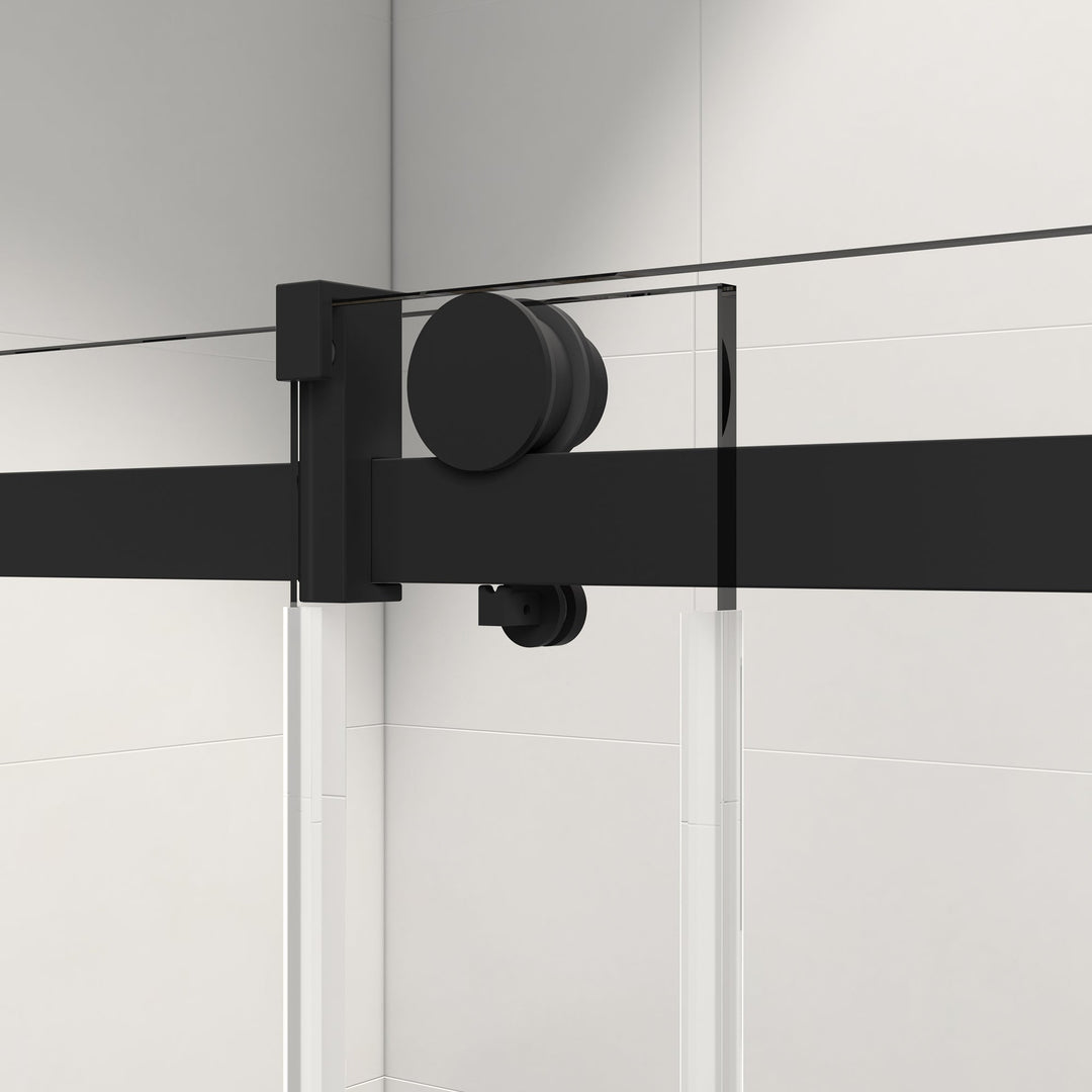 60 in. W x 76 in. H. Frame Less Single Inline Shower Door