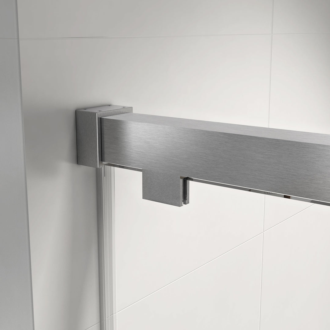 48-in W x 76-in H Semi-frameless Sliding Soft Close Standard Shower Door (Tempered Glass)