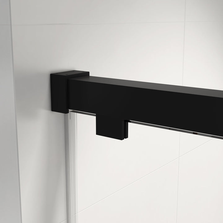 48-in W x 76-in H Semi-frameless Sliding Soft Close Standard Shower Door (Tempered Glass)