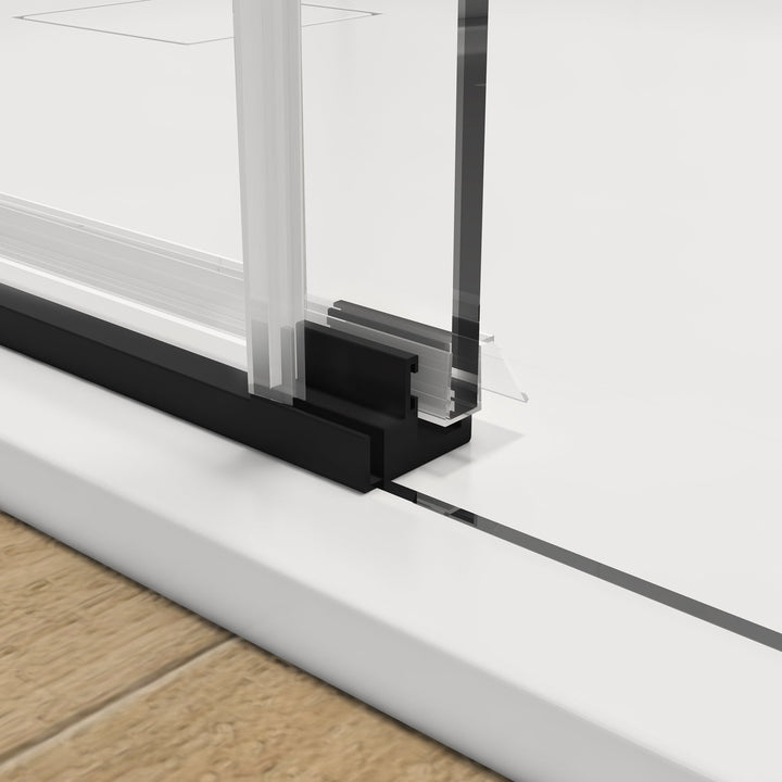 48-in W x 76-in H Semi-frameless Sliding Soft Close Standard Shower Door (Tempered Glass)