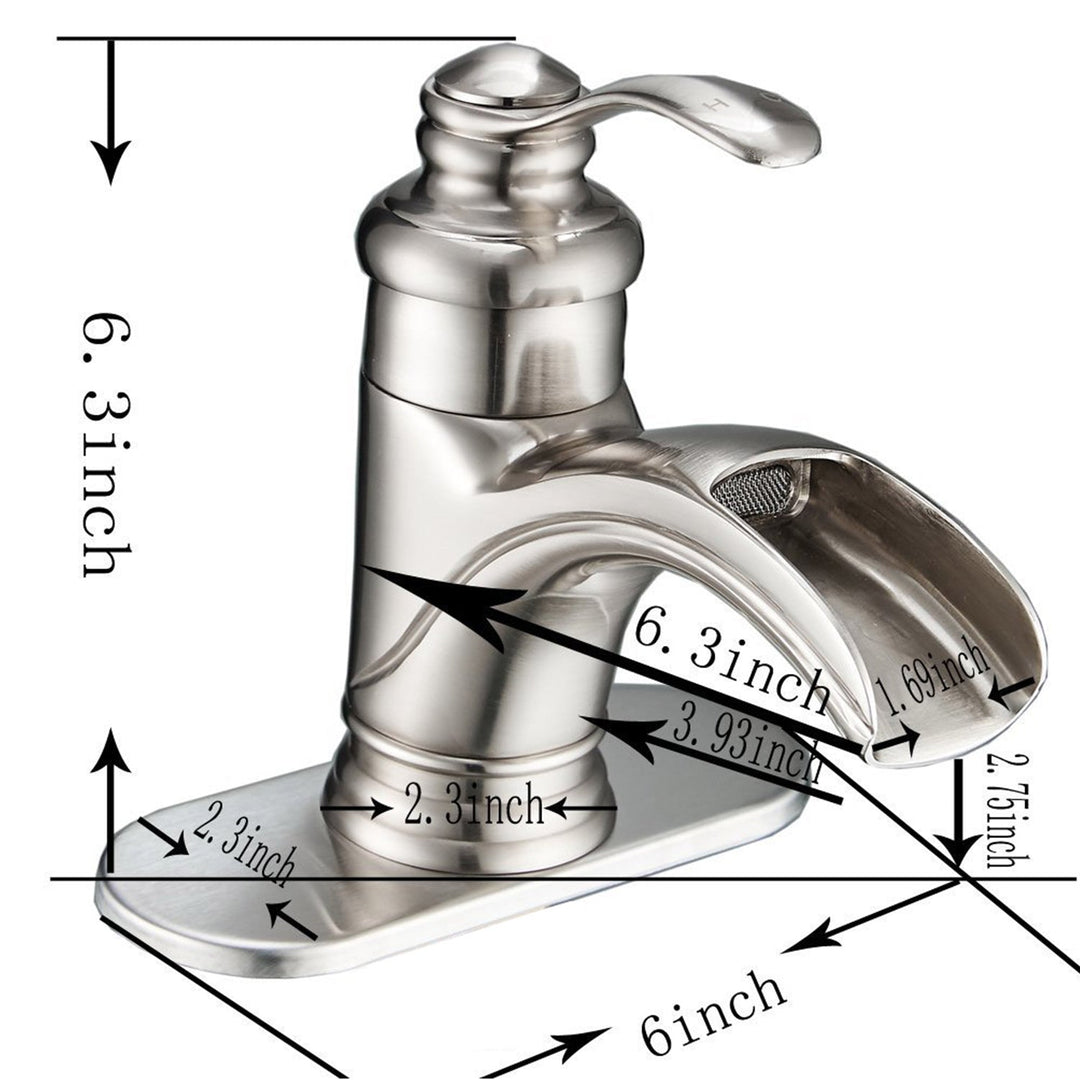 Single Hole Single Handle Low Spout Waterfall Bathroom Faucet