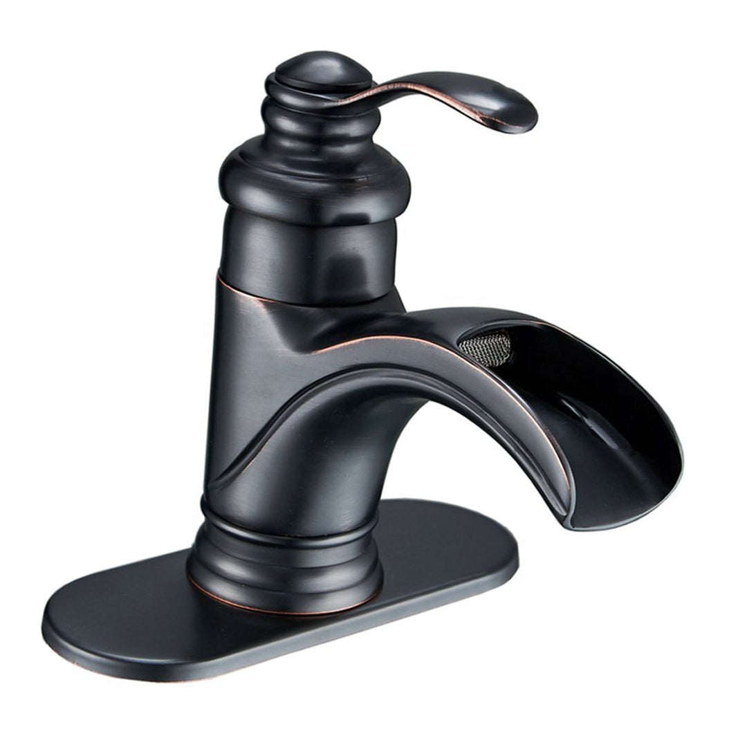 Single Hole Single Handle Low Spout Waterfall Bathroom Faucet