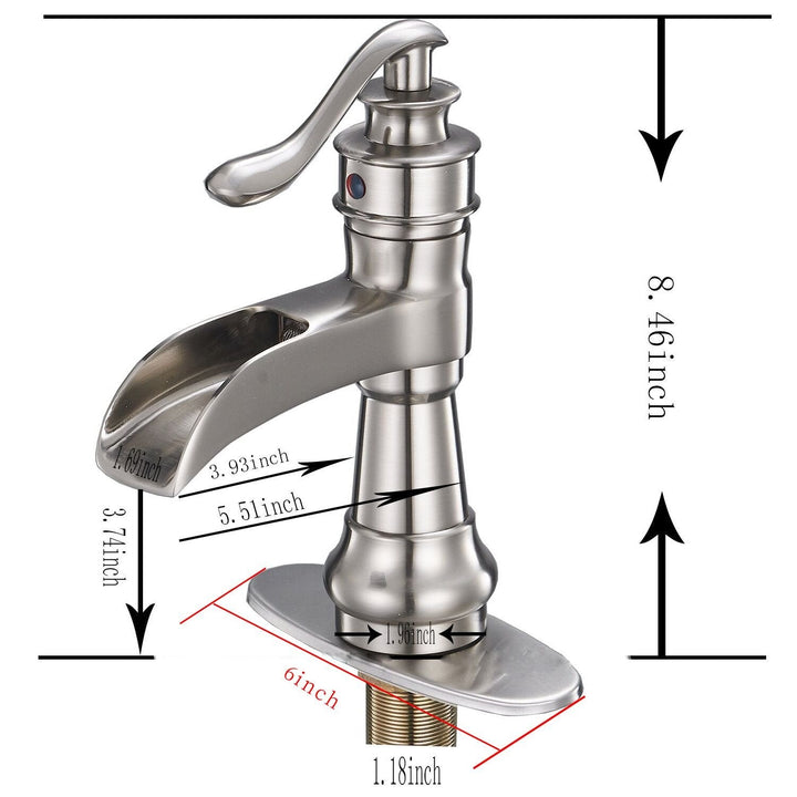 Slim Low Spout Single-Handle Single Hole Bathroom Faucet with Drain Kit