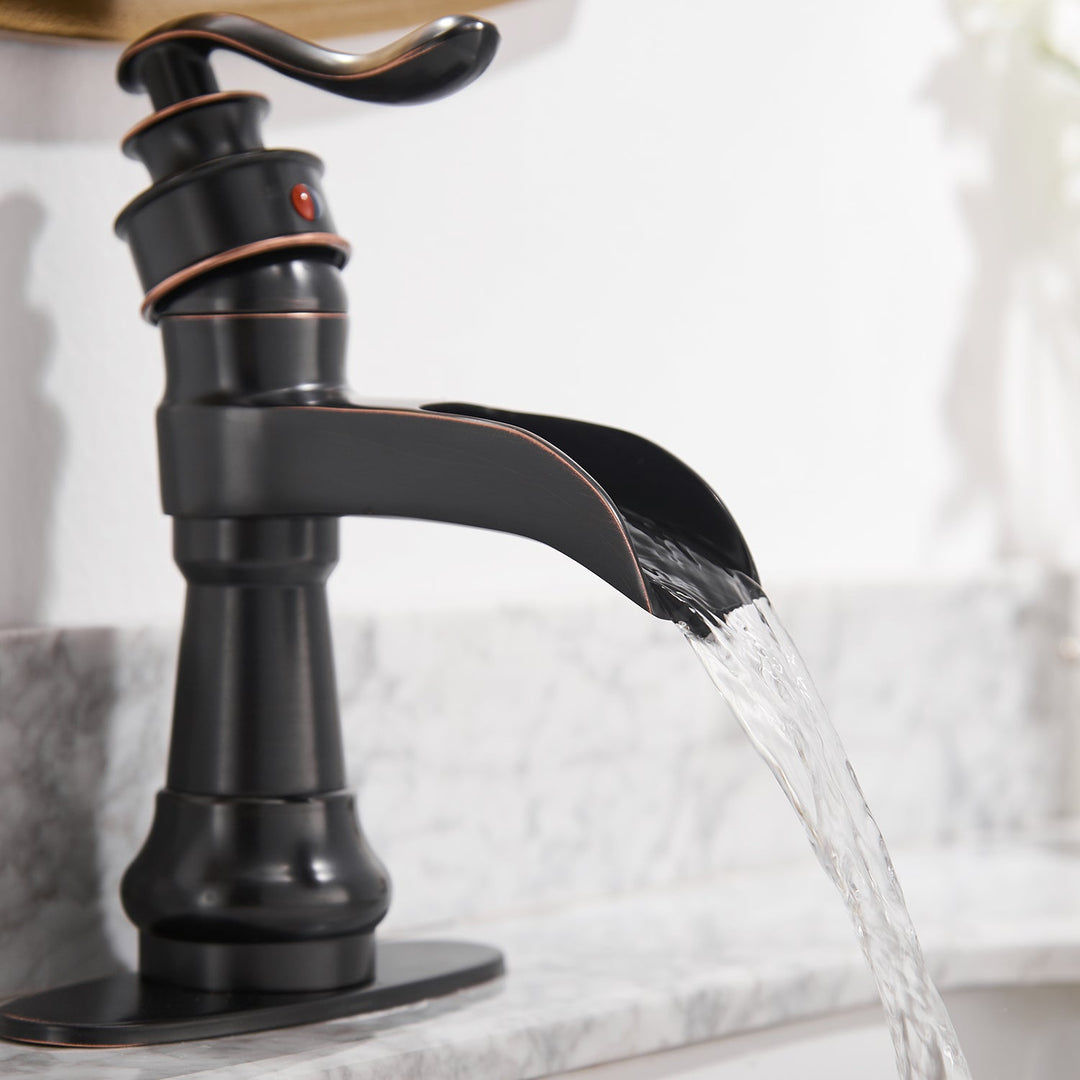 Slim Low Spout Single Handle Single Hole Bathroom Faucet