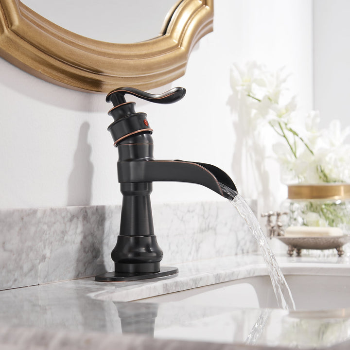 Slim Low Spout Single Handle Single Hole Bathroom Faucet