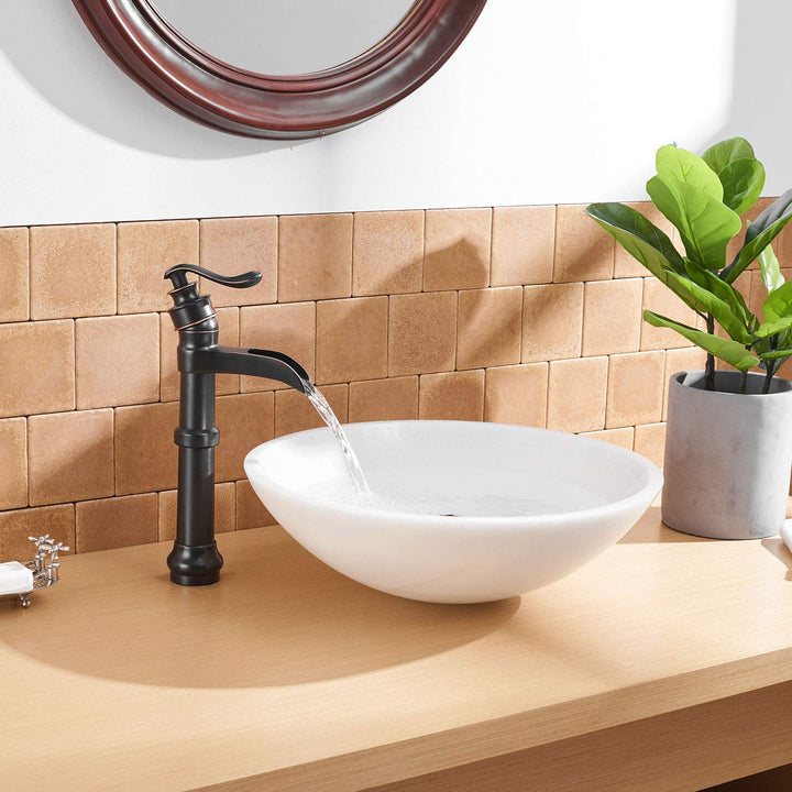 Antique Slim Single-Handle Single Hole Bathroom Faucet with Drain Kit Included
