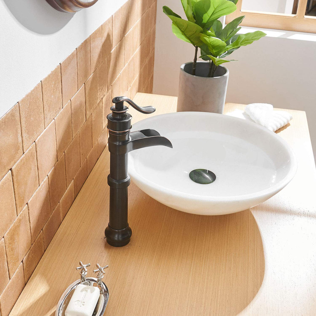 Antique Slim Single-Handle Single Hole Bathroom Faucet with Drain Kit Included