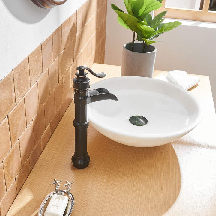 Antique Slim Single-Handle Single Hole Bathroom Faucet with Drain Kit Included