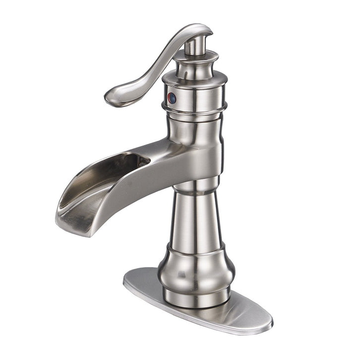 Slim Low Spout Single Handle Single Hole Bathroom Faucet