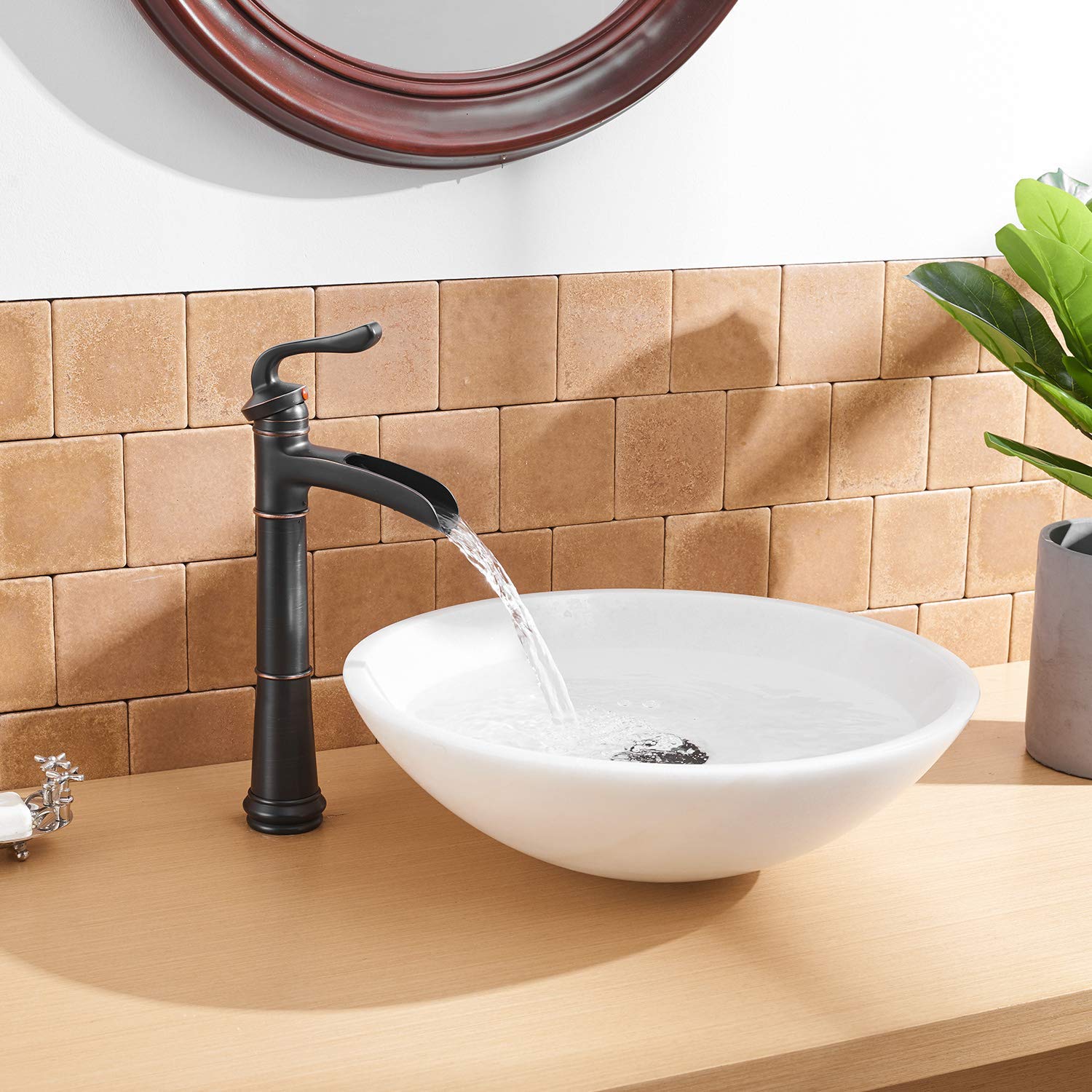 polished nickel bathroom faucet