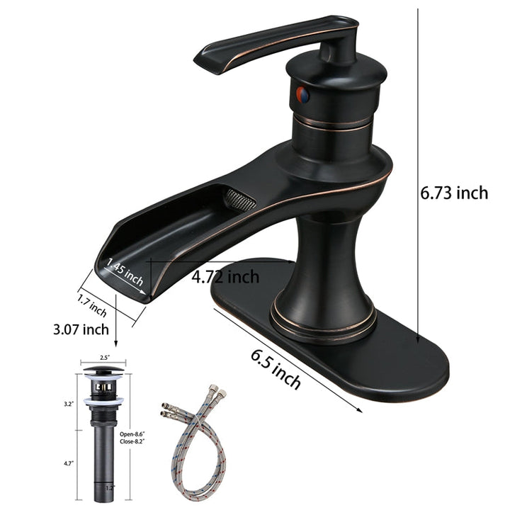 Waterfall Single Hole Single-Handle Low-Arc Bathroom Faucet