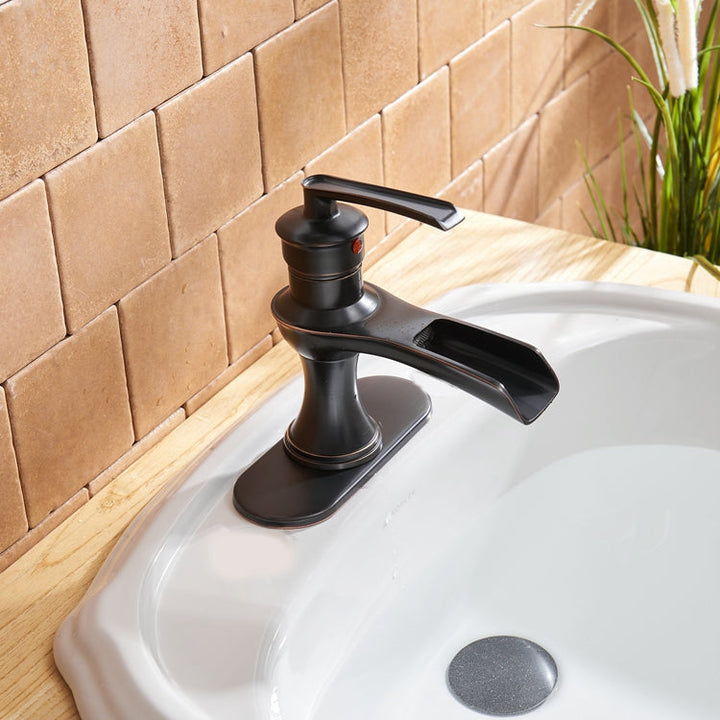 Waterfall Single Hole Single-Handle Low-Arc Bathroom Faucet