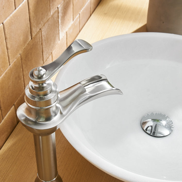 Single Handle Single Hole Bathroom Faucet Pop-Up Drain Included and Supply Lines