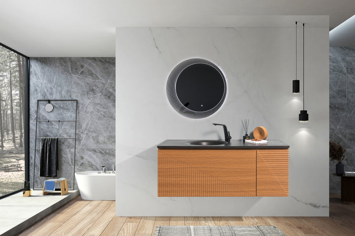 Wall Mount Vanity With Integrated Back Sink