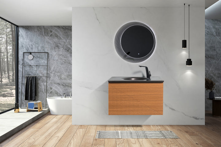 Wall Mount Vanity With Integrated Back Sink