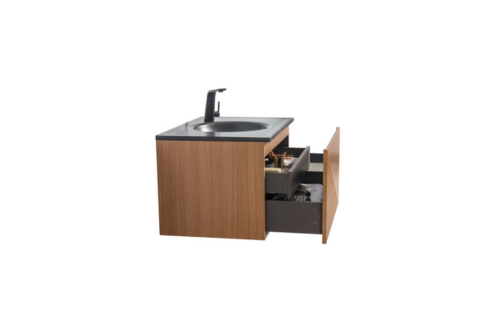 Wall Mount Vanity With Integrated Back Sink