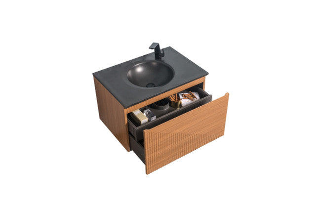 Wall Mount Vanity With Integrated Back Sink
