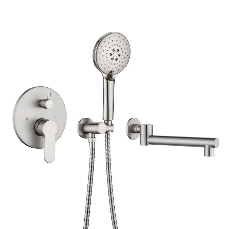 Single Handle Wall Mounted Roman Tub Faucet with Handshower
