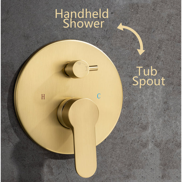 Single Handle Wall Mounted Roman Tub Faucet with Handshower