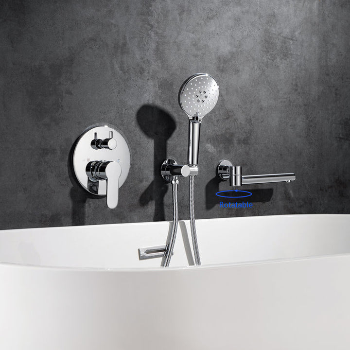 Single Handle Wall Mounted Roman Tub Faucet with Handshower