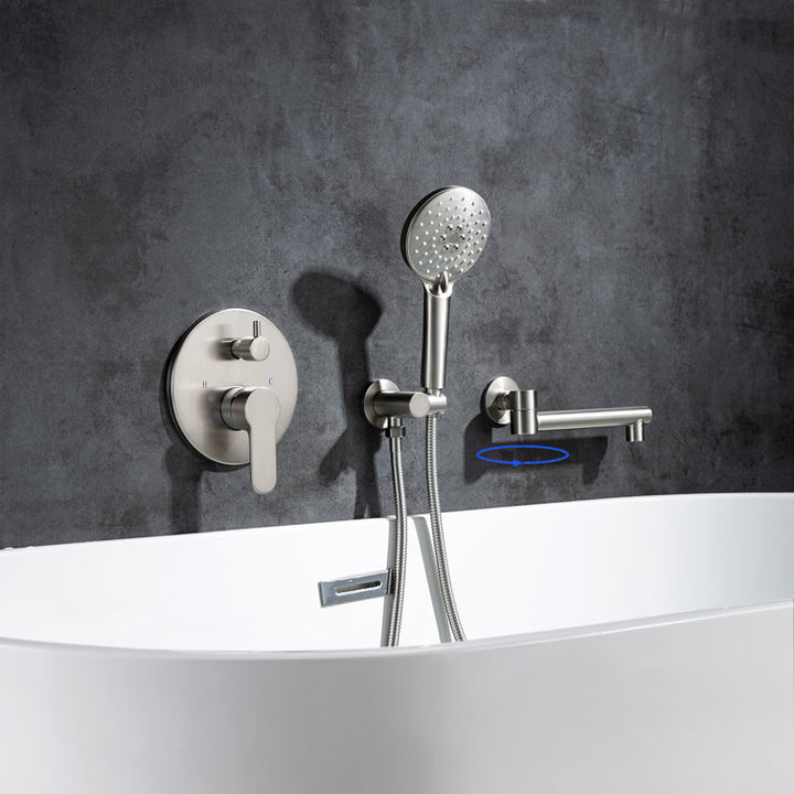 Single Handle Wall Mounted Roman Tub Faucet with Handshower