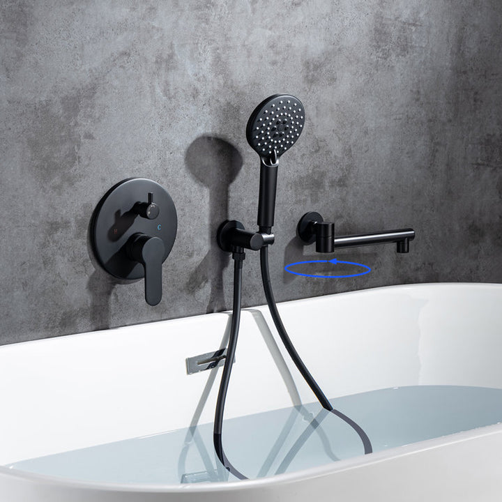 Single Handle Wall Mounted Roman Tub Faucet with Handshower