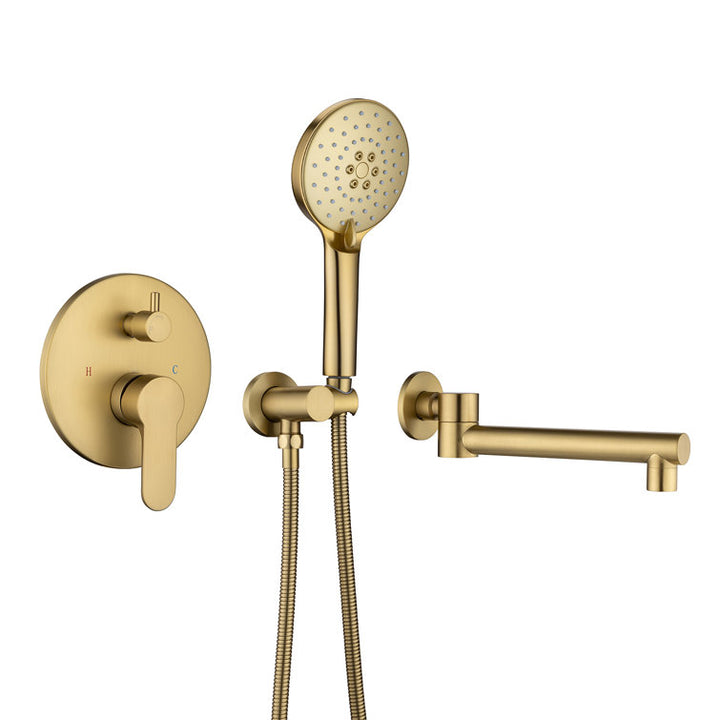 Single Handle Wall Mounted Roman Tub Faucet with Handshower