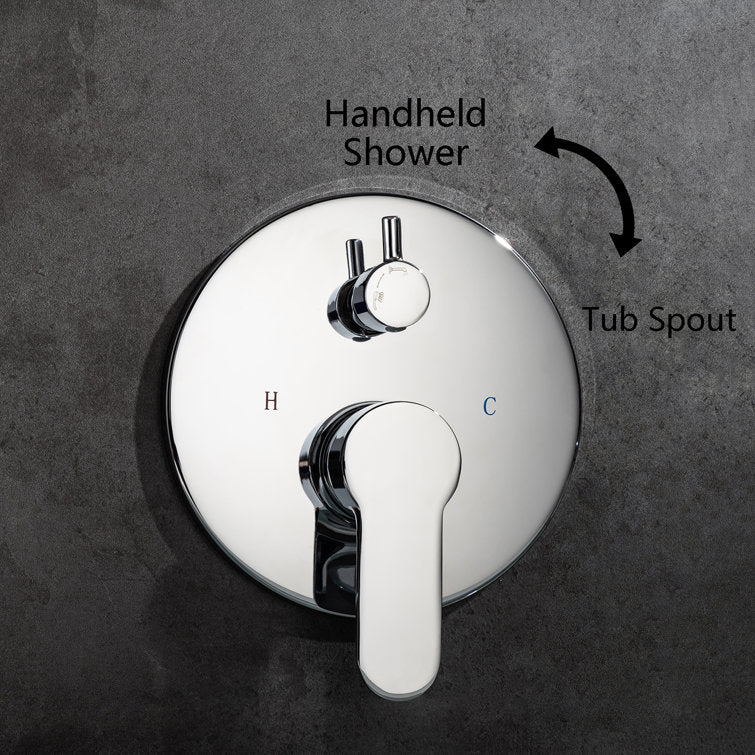 Single Handle Wall Mounted Roman Tub Faucet with Handshower