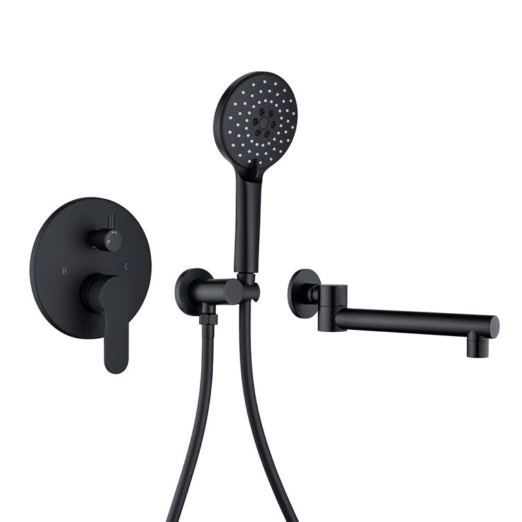 Single Handle Wall Mounted Roman Tub Faucet with Handshower