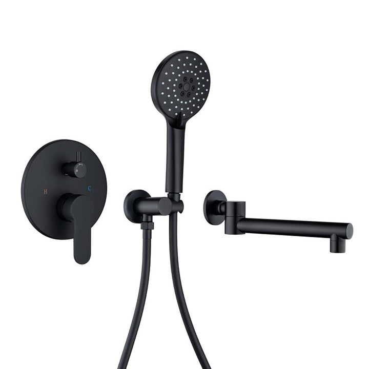 Single Handle Wall Mounted Roman Tub Faucet with Handshower