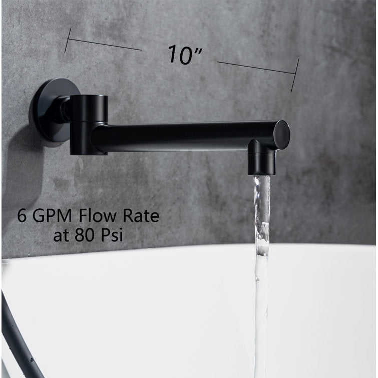 Single Handle Wall Mounted Roman Tub Faucet with Handshower