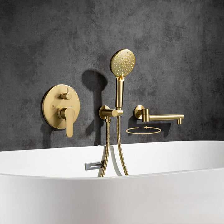 Single Handle Wall Mounted Roman Tub Faucet with Handshower