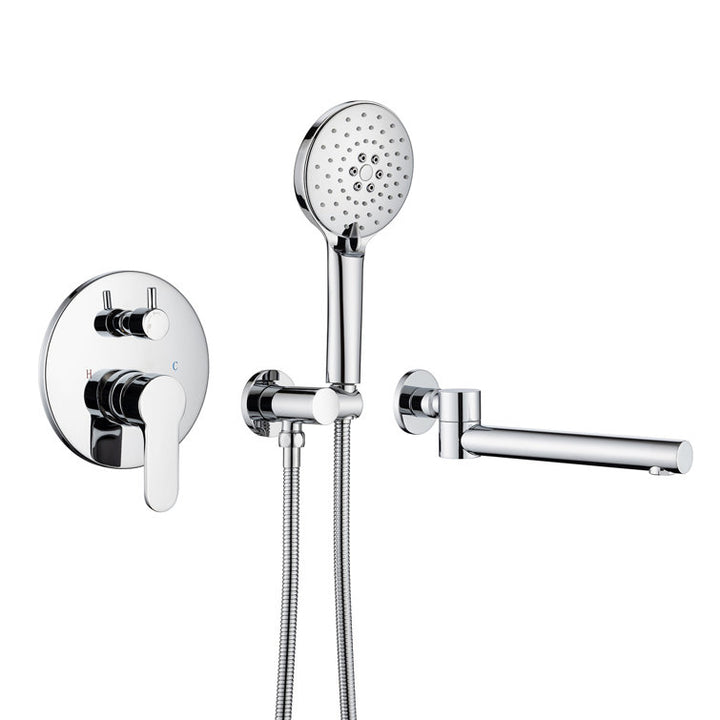 Single Handle Wall Mounted Roman Tub Faucet with Handshower