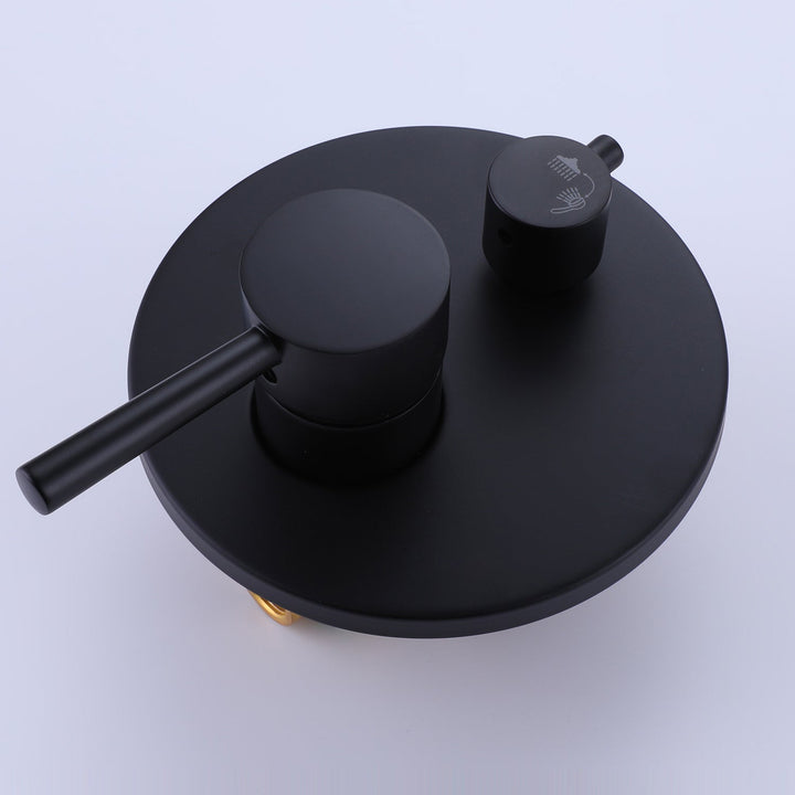 10 inch 1-Spray Patterns with1.5 GPM Wall Mounted Dual Shower Heads in Matte Black (Valve Included)