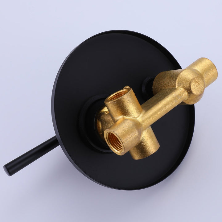 10 inch 1-Spray Patterns with1.5 GPM Wall Mounted Dual Shower Heads in Matte Black (Valve Included)