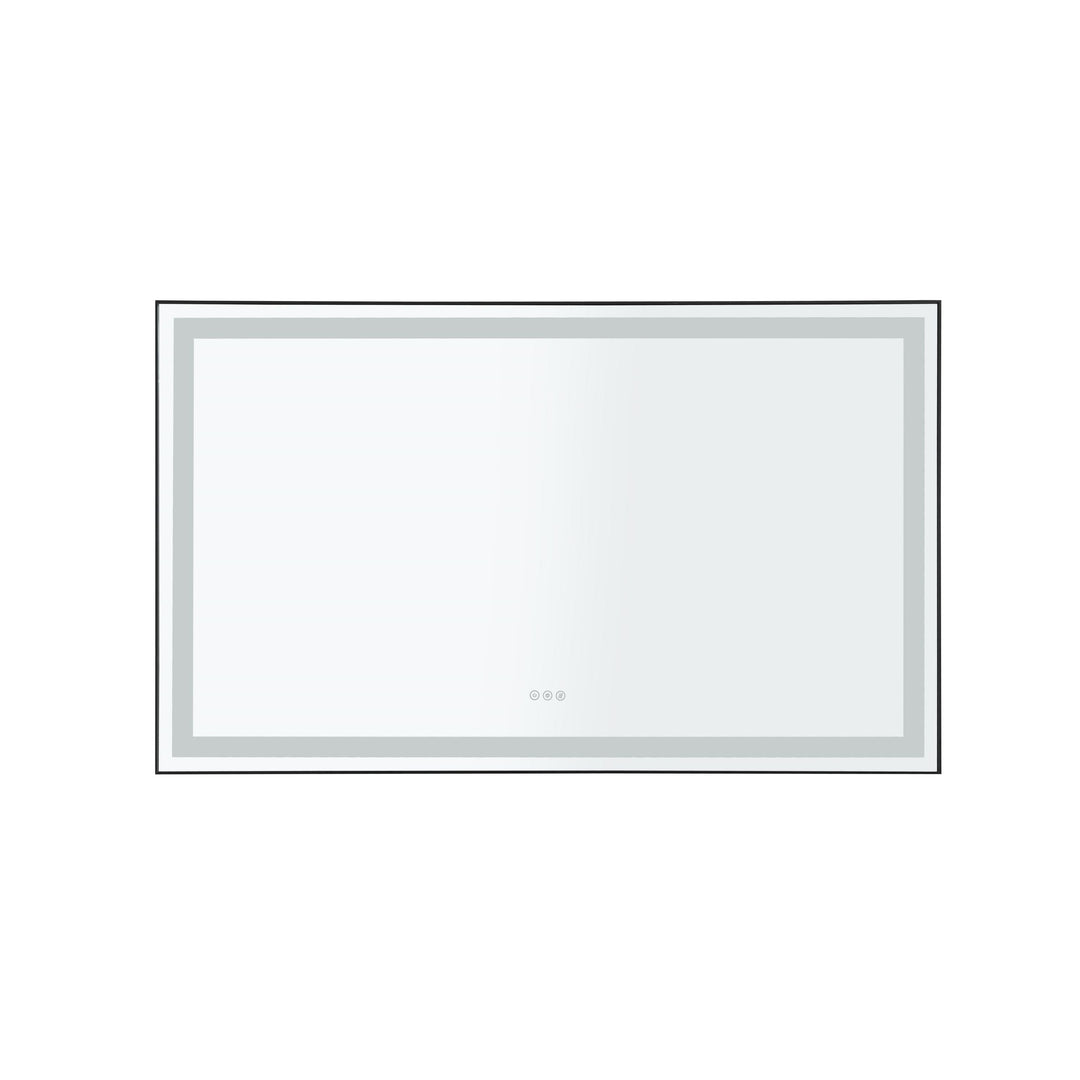 60 in. W x 36 in. H Framed LED Lighted Bathroom Wall Mounted Mirror with High Lumen+Anti-Fog Separately Control