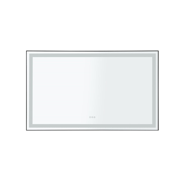 60 in. W x 36 in. H Framed LED Lighted Bathroom Wall Mounted Mirror with High Lumen+Anti-Fog Separately Control