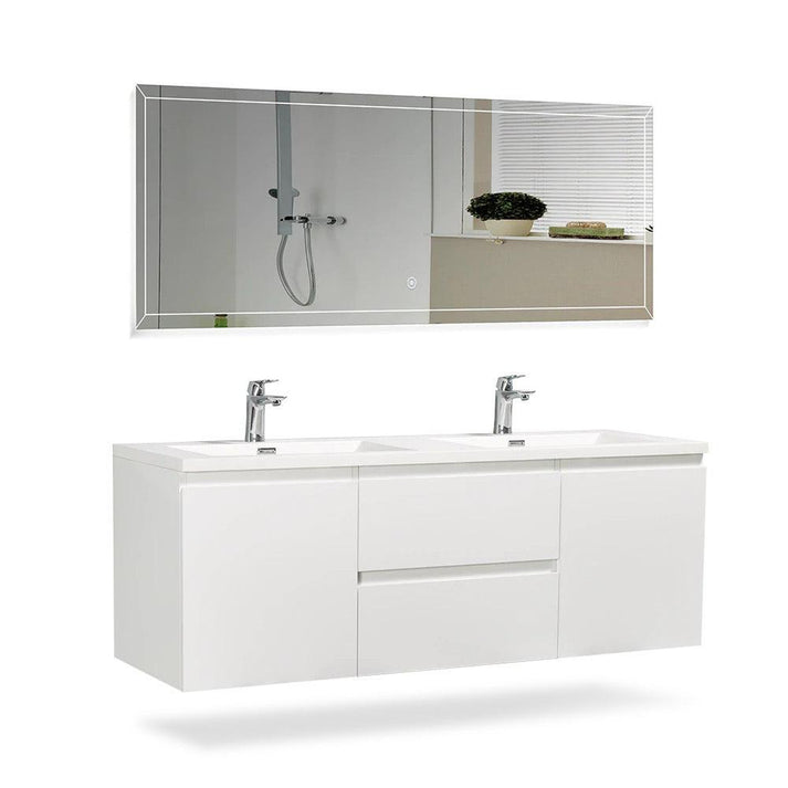 double sink wall mounted bathroom vanity