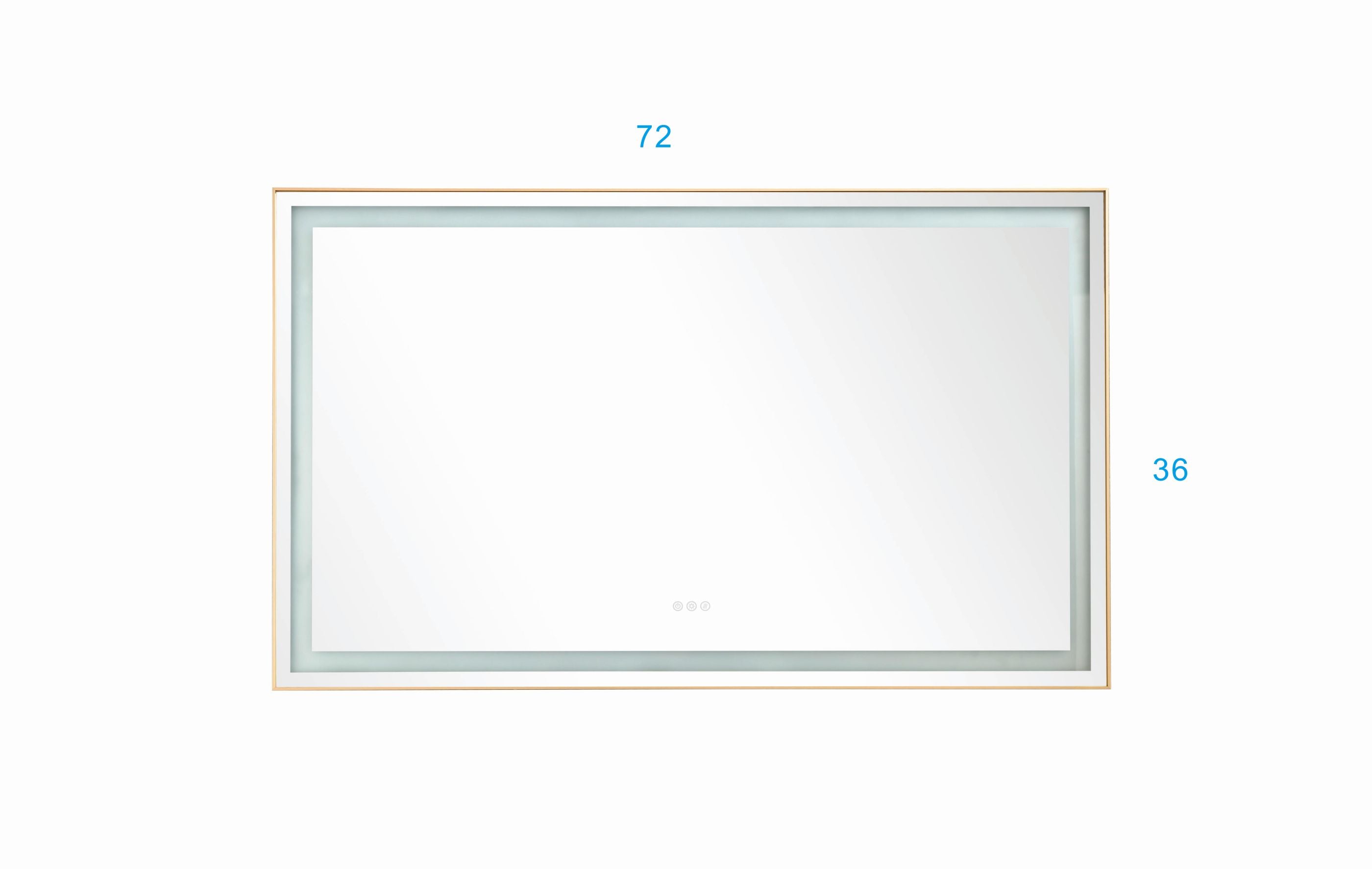 72 in. W x 36 in. H Framed LED Lighted Bathroom Wall Mounted Mirror with High Lumen+Anti-Fog Separately Control
