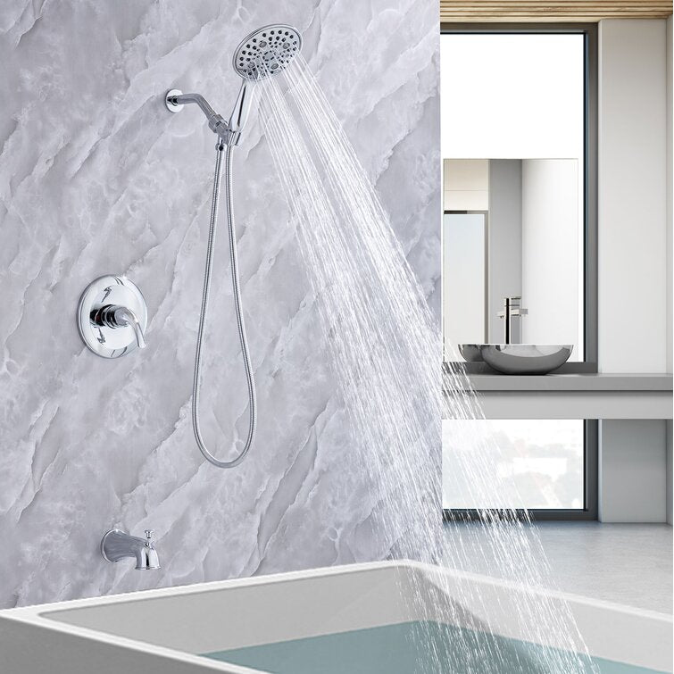 Single-Handle 6-Spray Round High Pressure Shower Faucet with 6 inch Shower Head