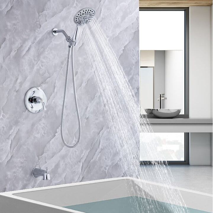 Single-Handle 6-Spray Round High Pressure Shower Faucet with 6 inch Shower Head