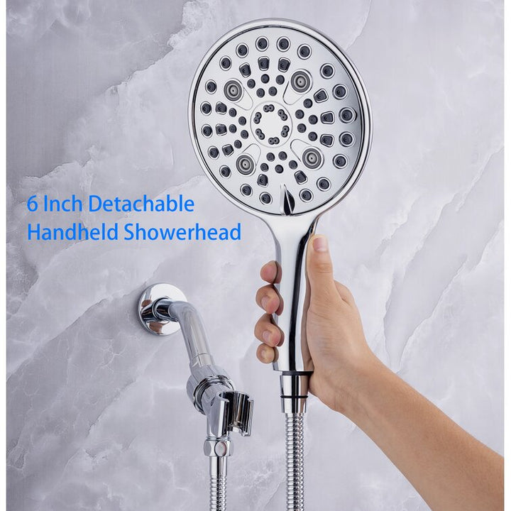 Single-Handle 6-Spray Round High Pressure Shower Faucet with 6 inch Shower Head
