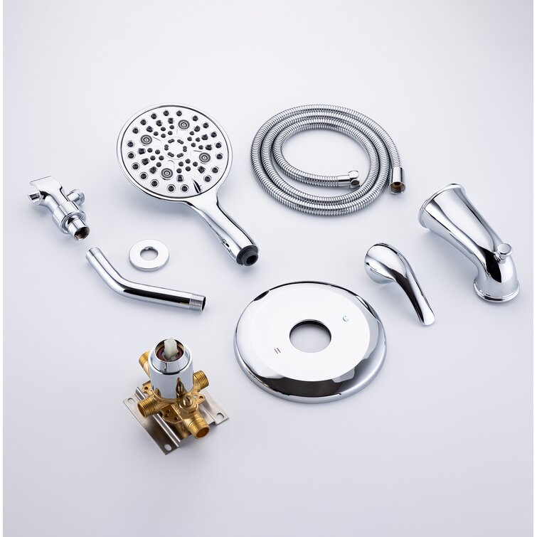 Single-Handle 6-Spray Round High Pressure Shower Faucet with 6 inch Shower Head