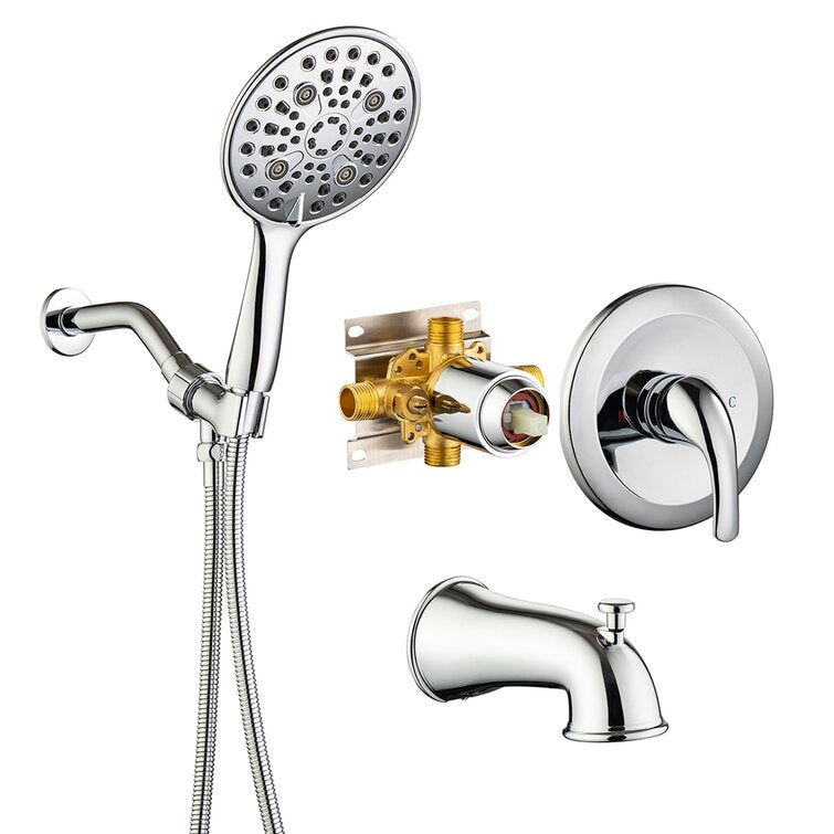 Single-Handle 6-Spray Round High Pressure Shower Faucet with 6 inch Shower Head