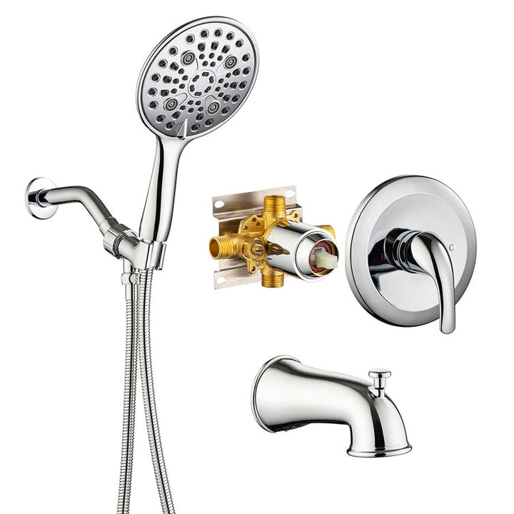 Single-Handle 6-Spray Round High Pressure Shower Faucet with 6 inch Shower Head