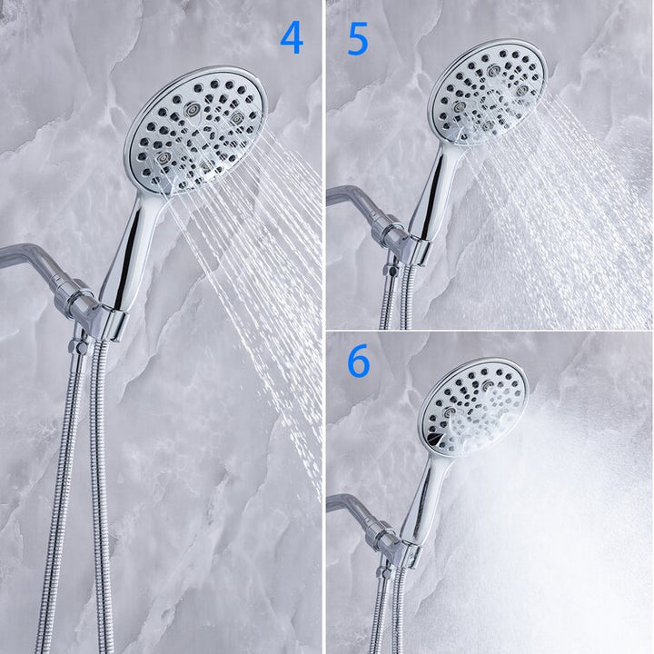 Single-Handle 6-Spray Round High Pressure Shower Faucet with 6 inch Shower Head